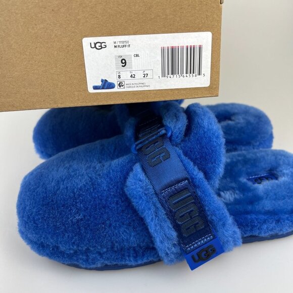 NIB Ugg Men Fluff It Slippers Size US 9 Blue - Picture 11 of 11